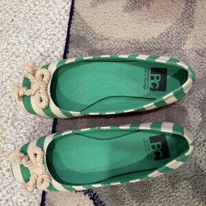 BC green and white flat shoes, super cute